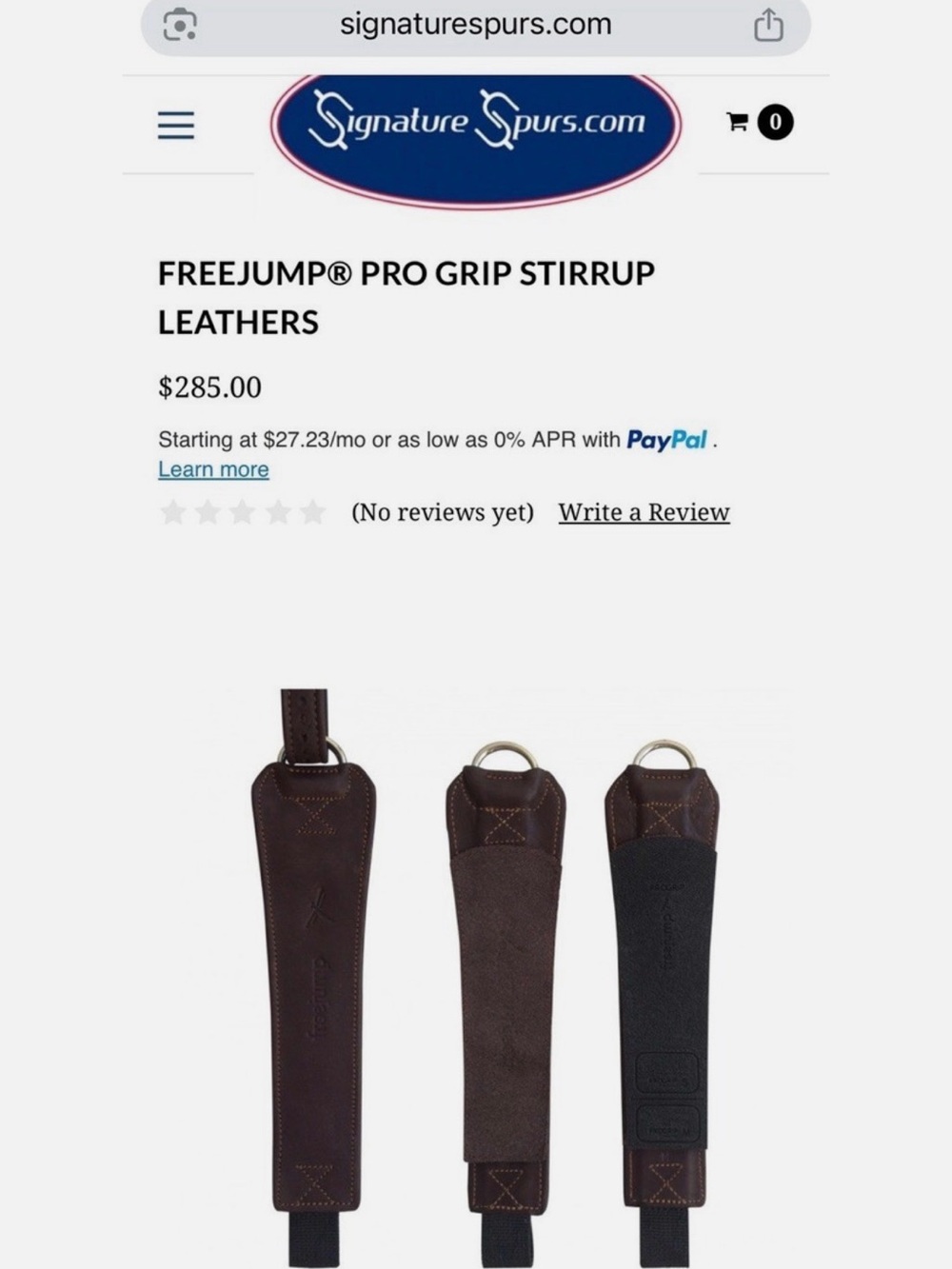 FREEJUMP PRO GRIP STIRRUP LEATHERS BROWN LARGE - Picture 4 of 5